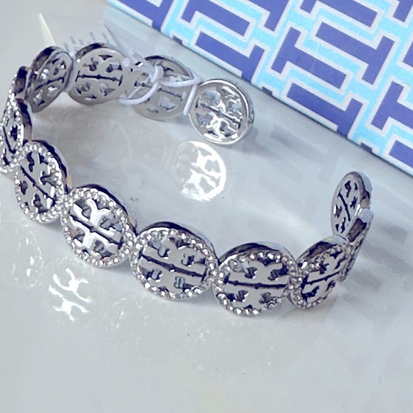 Tory Burch Jewelry - ❌PRICE DROP❌Tori Burch Miller Pave Cuff Bracelet SILVER /GEMSTONE